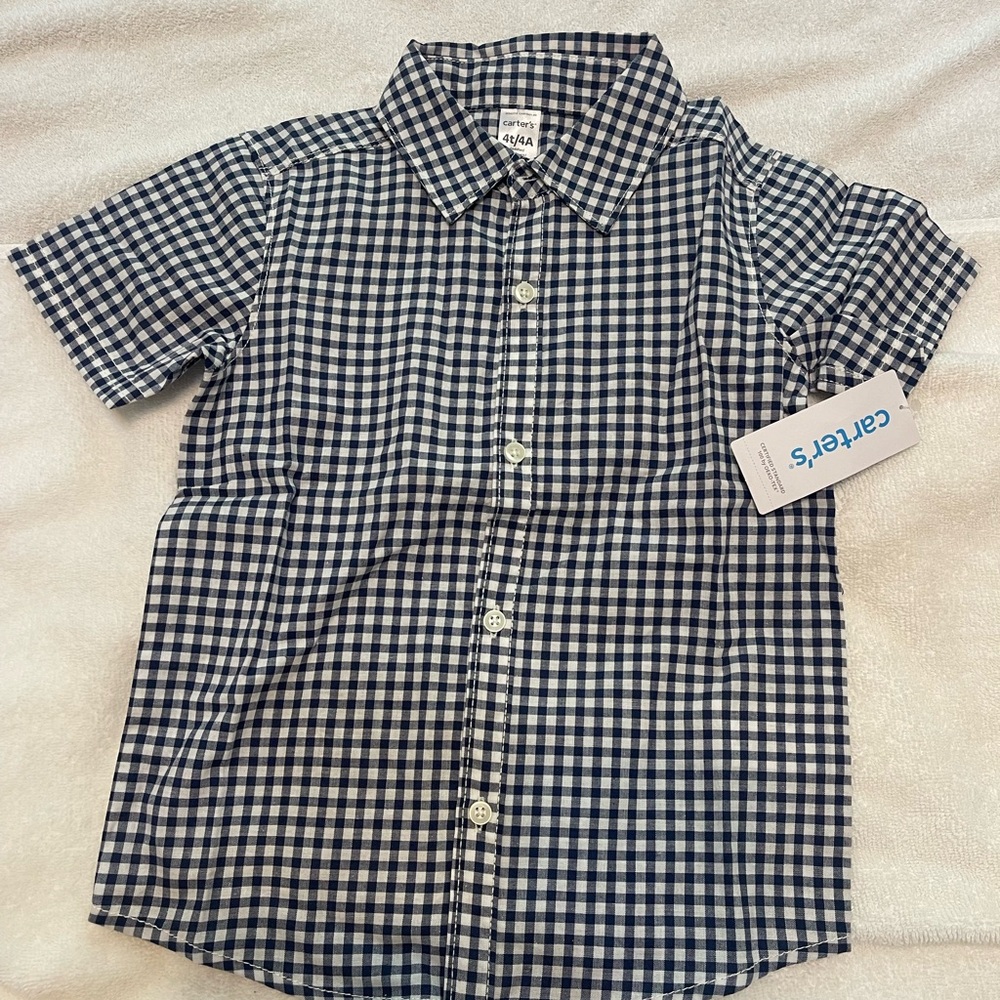 Carter's Blue and White Button Down Shirt Classic Style
